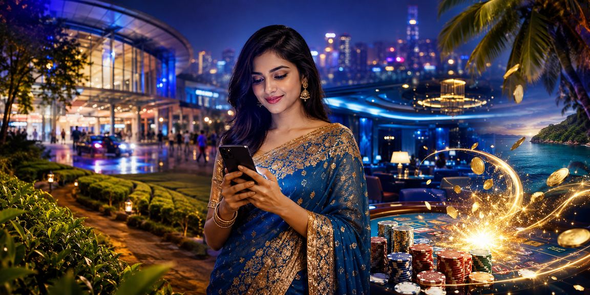 ঢাকায় শাড়ি পরিহিত মহিলা মোবাইলে ডিপোজিট করছেন